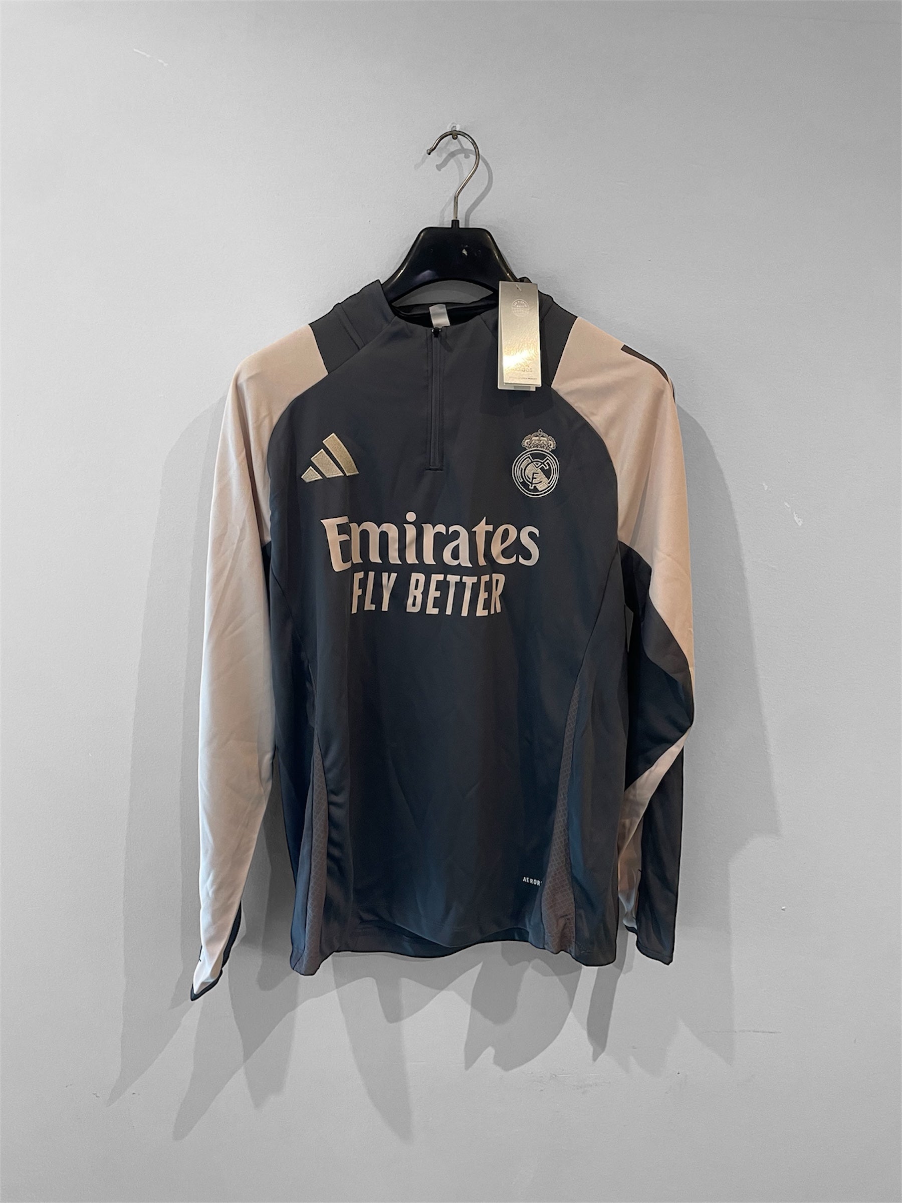 Real Madrid tréninková mikina – šedo-zlatá
